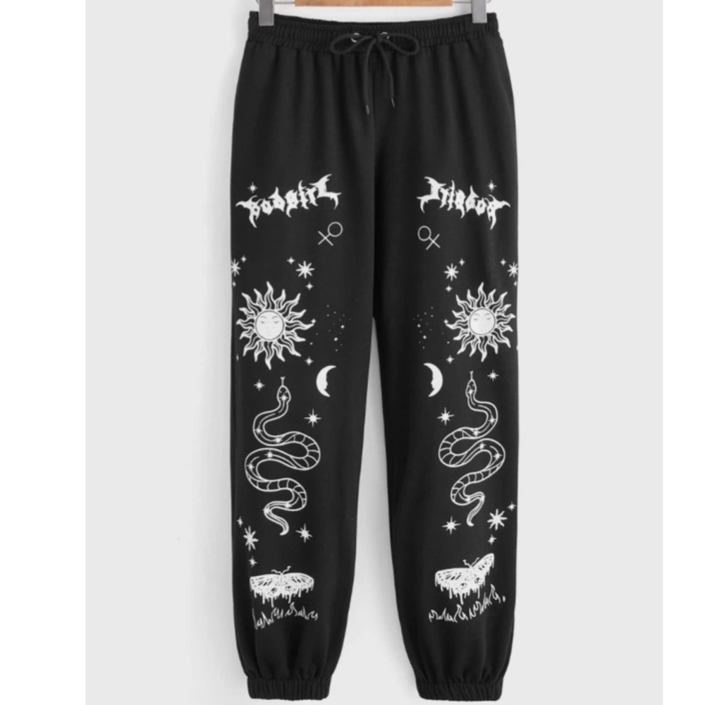 Black and White Graphic Design Joggers